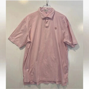 Peter Millar Nanoluxe Pink Cotton‎ Short Sleeve Polo Shirt Womens Size XL (779)